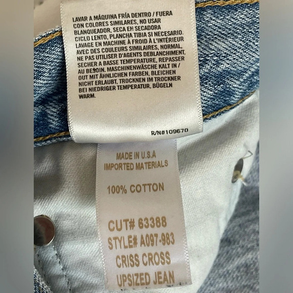 AGOLDE Criss Cross Upsized Jeans in Suburbia Size 28 - Picture 9 of 12